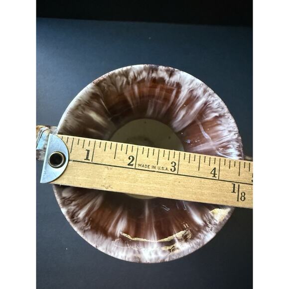 Vintage JASBA KERAMIK German Pottery Vase 1930s Drip Glaze Brown Handcrafted - Picture 9 of 10